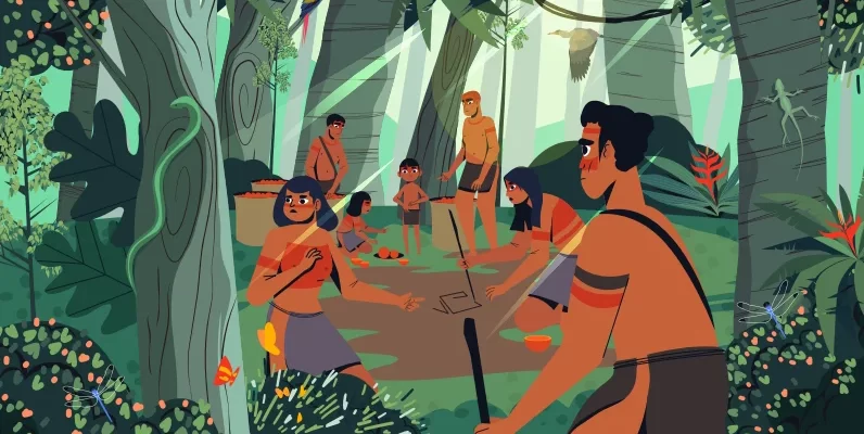 Ilustración indígenas no contactados