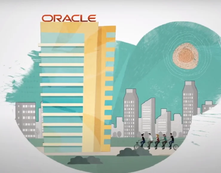 Oracle ilustración video animado Doinmedia